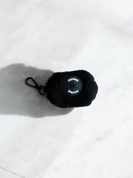 TEDDY FLEECE BAG HOLDER IN BLACK - Image #1